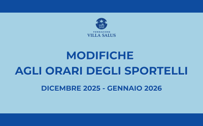 Modifiche agli orari degli sportelli: Dicembre 2025 -Gennaio 2026